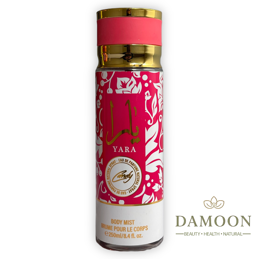 بادی میست زنانه یارا کندی مدل Yara Candy با رایحه میوه‌ای و وانیلی